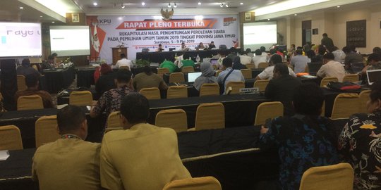 Rekapitulasi Pemilu 2019 di Jatim, Jokowi-Ma'ruf Sapu Bersih 28 Daerah