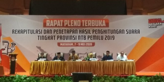 Rekapitulasi KPU NTB: Prabowo Kalahkan Jokowi Dengan Selisih 1.060.070 Suara