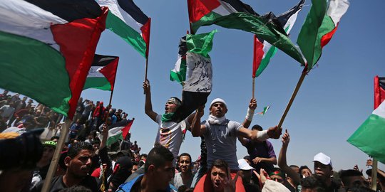 Aksi Unjuk Rasa Peringati 71 Tahun Eksodus Rakyat Palestina