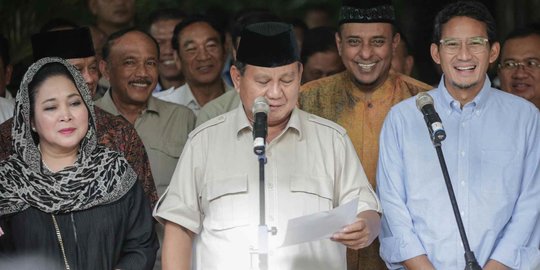 Prabowo Tolak Hasil Rekapitulasi Pemilu dari KPU