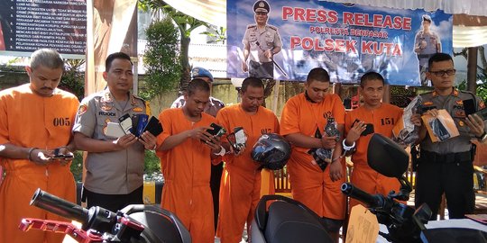 21 Kali Beraksi, Komplotan Jambret Spesialis Turis di Bali Dibekuk Polisi