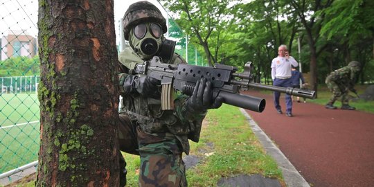 Gaya Militer Korsel Latihan Anti-Teror di Seoul