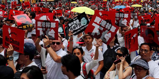 Diprotes Ribuan Massa, Pemimpin Hong Kong Tak Akan Batalkan RUU Ekstradisi