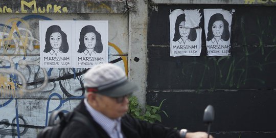 Poster Marsinah dan 13 Aktivis yang Hilang Hiasi Sudut Kota Depok