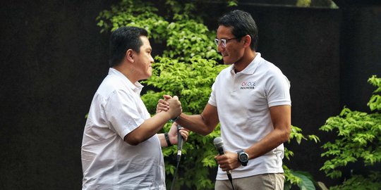 Pertemuan Sandiaga Uno dan Erick Thohir di Young Penting Indonesia