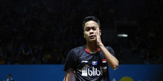 Ekspresi Anthony Ginting Usai Tersingkir di 16 Besar Indonesia Open 2019