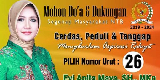 MK Loloskan Gugatan Foto 'Terlalu Cantik' Caleg DPD NTB Evi Apita Maya