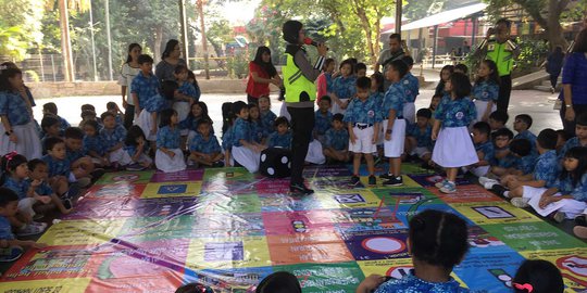 Hari Anak Nasional, Polres Tangsel Ajak Siswa Tertib Berlalu Lintas