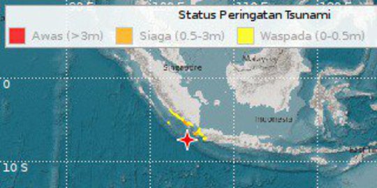 Gempa M 7,4 Guncang Banten, Ini Daerah-daerah Berpotensi Tsunami