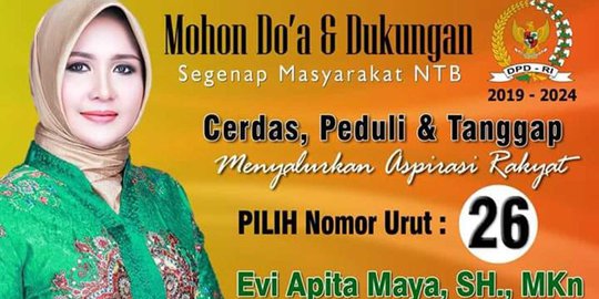 MK Tolak Gugatan 'Foto Cantik' Caleg DPD NTB, Evi Apita Maya Tetap Lolos ke Senayan