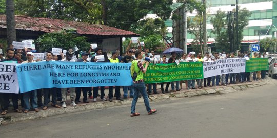 Para Pencari Suaka Demo UNHCR di Medan