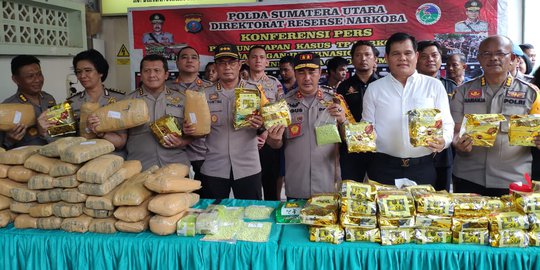 Polisi Gagalkan Peredaran 73 Kg di Sumut, Satu Kurir Ditembak Mati