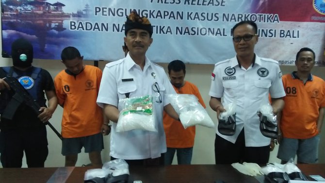 bnnp bali ringkus 3 tersangka jaringan narkotika aceh