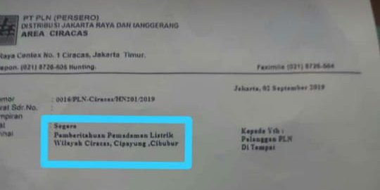 PLN: Kabar Pemadaman di Sebagian Jakarta Hoaks