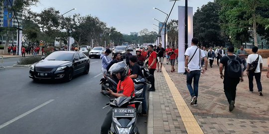 Lalin di GBK Padat Jelang Laga Indonesia-Malaysia