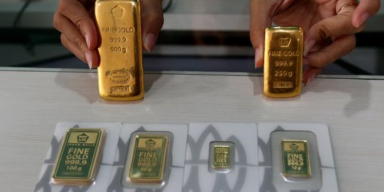 Hari ini, Harga Emas Turun Rp1.000 Menjadi Rp762.000 per Gram