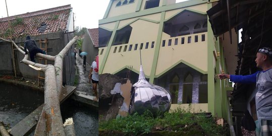 Kubah Masjid Terbang dan 20 Rumah Rusak Akibat Puting Beliung di Bogor