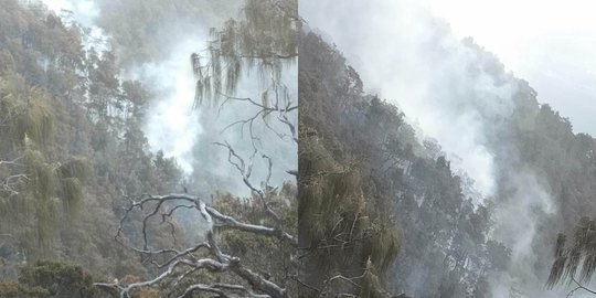 Pemadaman Kebakaran di Gunung Arjuno dan Welirang Terkendala Cuaca
