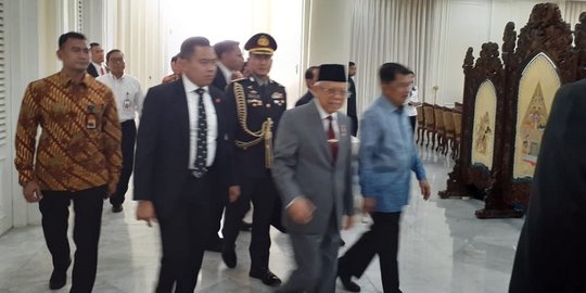 Sertijab Wapres, Ma'ruf Amin Minta Bimbingan Jusuf Kalla