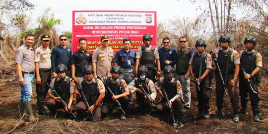 Kasus Karhutla, Polda Riau Segel Lahan Sawit PT TI