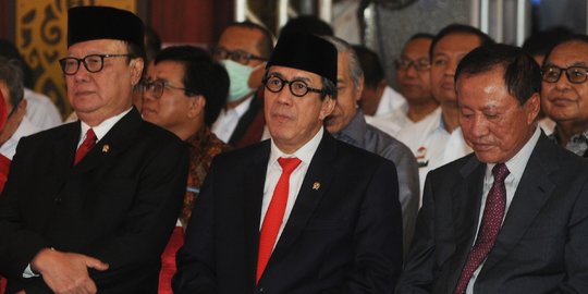 Kembali Menjabat Menkum HAM, Yasonna Belum Mau Bahas Perppu KPK