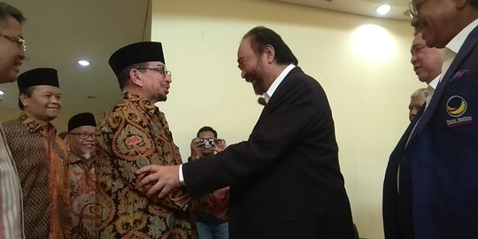 Didampingi Sekjen, Surya Paloh Sambangi DPP PKS