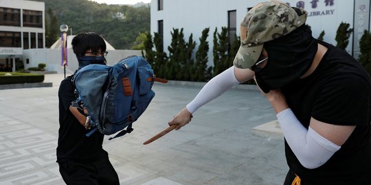 Aksi Pengunjuk Rasa Hong Kong Ikuti Kelas Bela Diri
