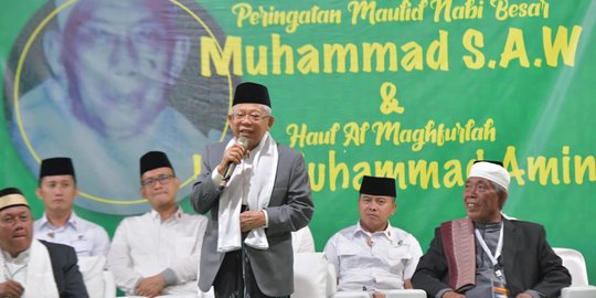 Wapres Ma'ruf Amin Imbau Guru Ngaji Ajarkan Islam Moderat