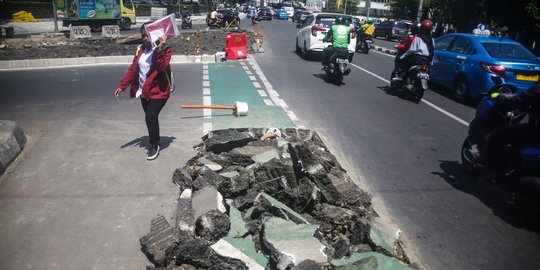 Dishub DKI Klaim Jalur Sepeda di Cikini Hanya Sedikit yang Dibongkar untuk Trotoar