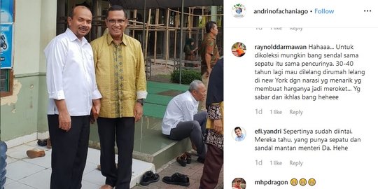 Dua Mantan Menteri Jokowi Kehilangan Sandal Saat Salat di Masjid Depok