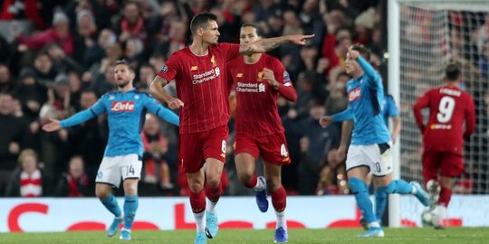 Hasil Liga Champions: Liverpool Bermain Imbang 1-1 Melawan Napoli