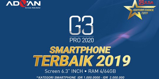 ADVAN sebagai Smartphone Terbaik 2019 di PULSA Editors\' Choice 2019