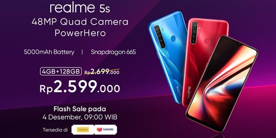 Realme 5s Bakal Buka Penjualan Perdana 4 Desember