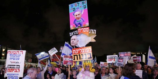 Demo Warga Israel di Tel Aviv Tuntut Netanyahu Mundur