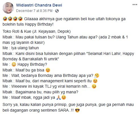 Ramai Toko Kue Di Depok Tolak Tulis Ucapan Selamat Ulang