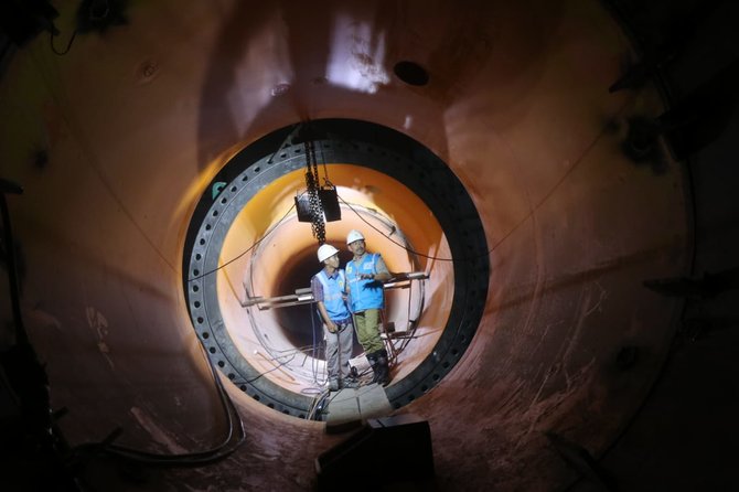 pembangunan plta jatigede 2x55 mw capai progres 7318 persen