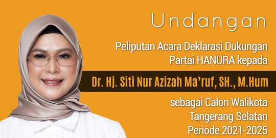 Anak Ma'ruf Amin Klaim Dapat Dukungan Hanura Maju Pilwalkot Tangsel