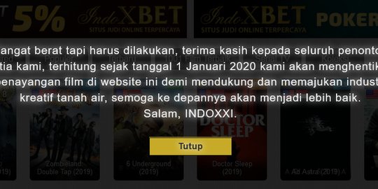 Situs IndoXXI Ditutup, Pemerintah Diminta Permudah Masyarakat Akses Film