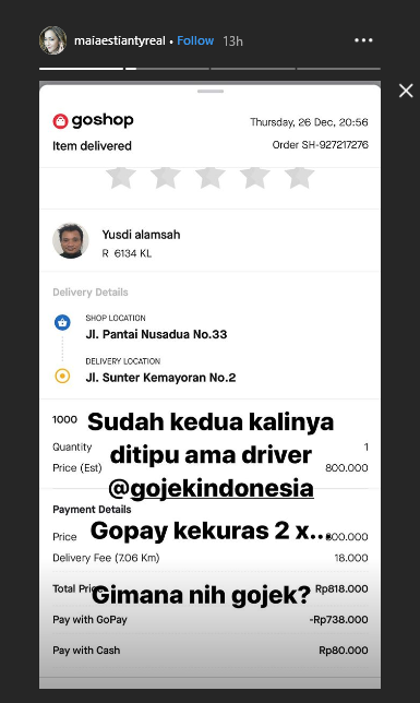 maia kena tipu ojol