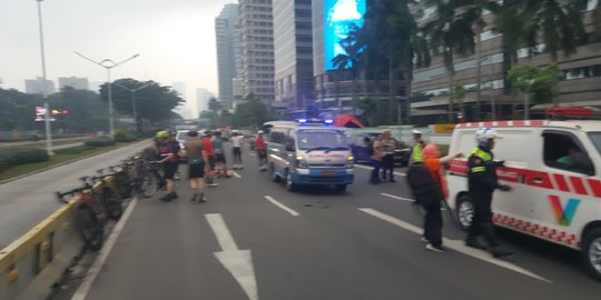 Melihat Lokasi Tujuh Sepeda Ditabrak Avanza di Kawasan Sudirman