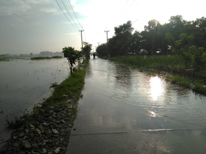 puluhan rumah di karawang terendam banjir