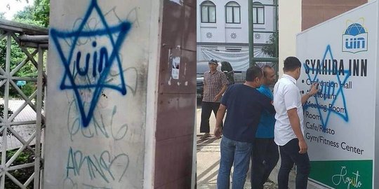 Polisi Selidiki Temuan Coretan Lambang Zionis di Kampus UIN Jakarta