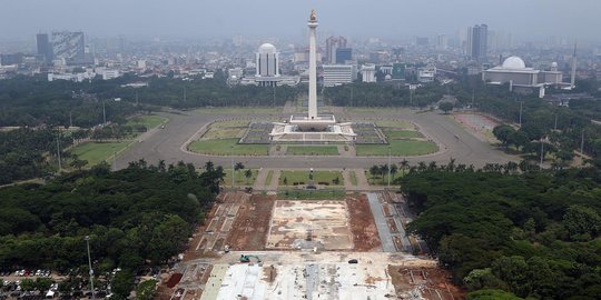 Melihat Dari Ketinggian Proyek Revitalisasi Taman Selatan Monas