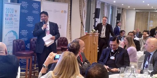 Di Forum WEF Davos 2020, Airlangga Kenalkan 5 Program Prioritas Jokowi