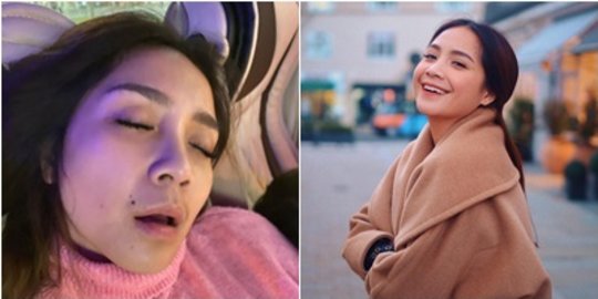 5 Potret Nagita Slavina Tidur Mangap, Tetap Cantik dan Memesona