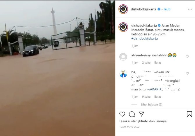 genangan di monas instagram dishub dki