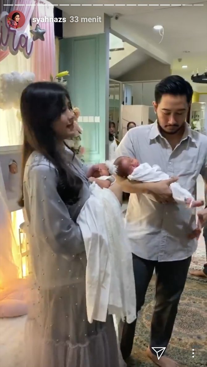 syahnaz dan jeje gelar acara akikah untuk bayi kembarnyainstagram syahnaz