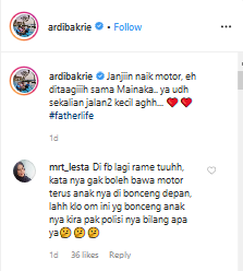 ardi bakrie naik motor dengan anak anak