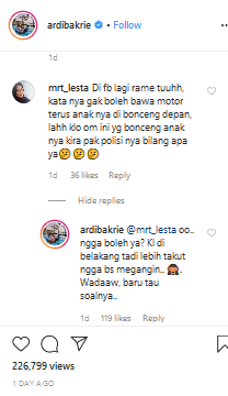 ardi bakrie naik motor dengan anak anak