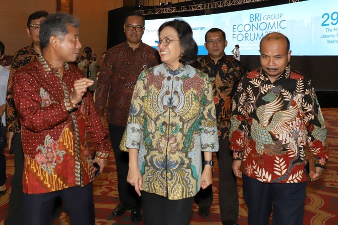 menteri keuangan sri mulyani dalam keynote speech di acara bri group economic forum 2020